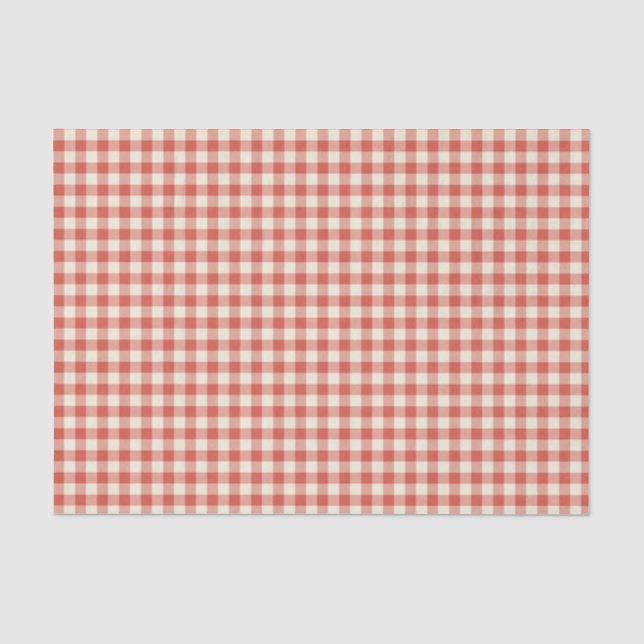 Papel De Seda Patrón de tablero de cheques rojo de moda (Anverso)