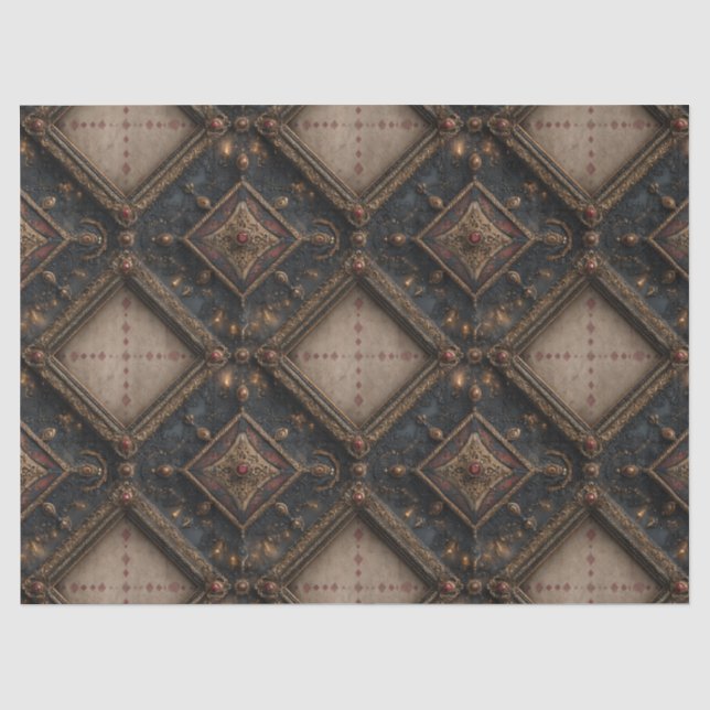 Papel De Seda Patrón de talla de madera gótica (1) (Anverso)