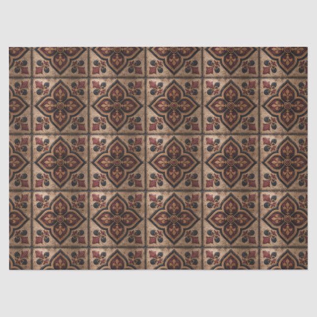 Papel De Seda Patrón de Talla de Madera Gótica (3) (Anverso)