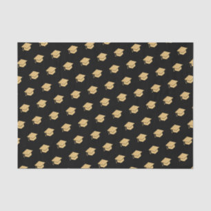 Papel De Seda Patrón de tapón de graduación de Purpurina dorado 