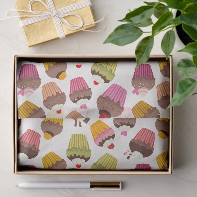Papel De Seda Patrón de tarta, patrón de muffin, chocolate, cora (Regalo )