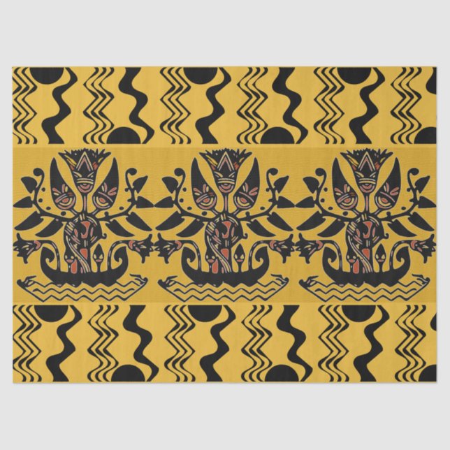 Papel De Seda Patrón de tatuaje étnico tribal (Anverso)