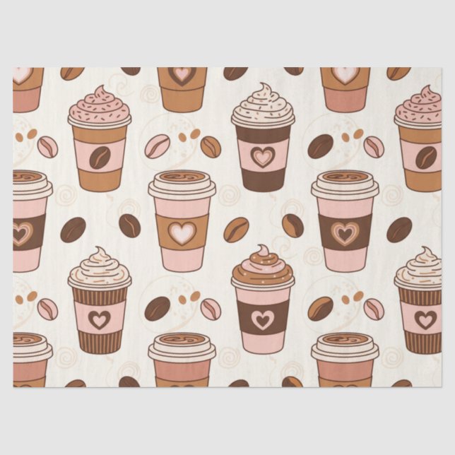 Papel De Seda Patrón de taza de café acogedor (12) (Anverso)