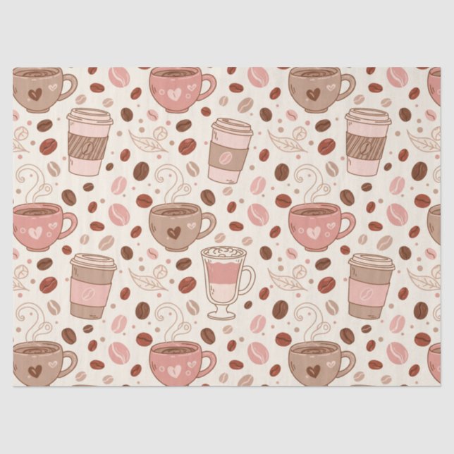 Papel De Seda Patrón de taza de café acogedor (3) (Anverso)