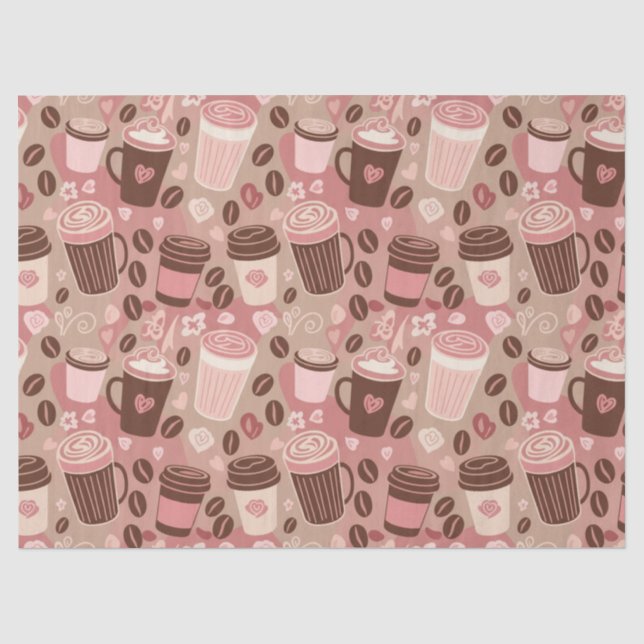 Papel De Seda Patrón de taza de café acogedor (5) (Anverso)