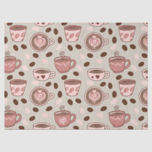 Papel De Seda Patrón de taza de café acogedor (9)