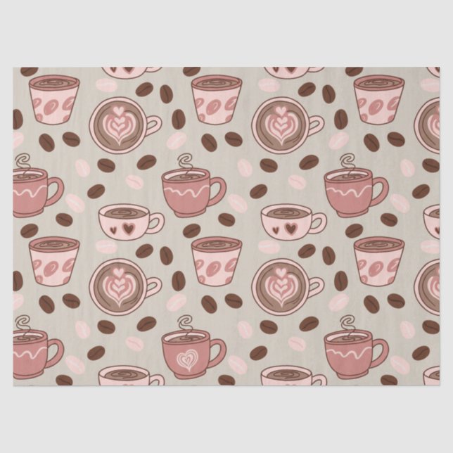 Papel De Seda Patrón de taza de café acogedor (9) (Anverso)