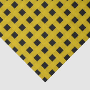 Papel De Seda Patrón de Tejido Amarillo Negro
