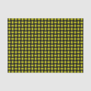 Papel De Seda Patrón de Tejido Amarillo Negro