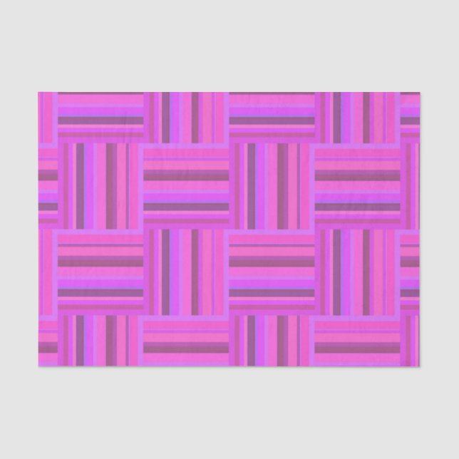 Papel De Seda Patrón de tejido de rayas rosas (Anverso)