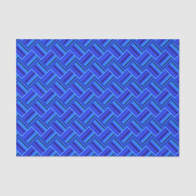 Papel De Seda Patrón de tejido diagonal de franjas azules (Anverso)