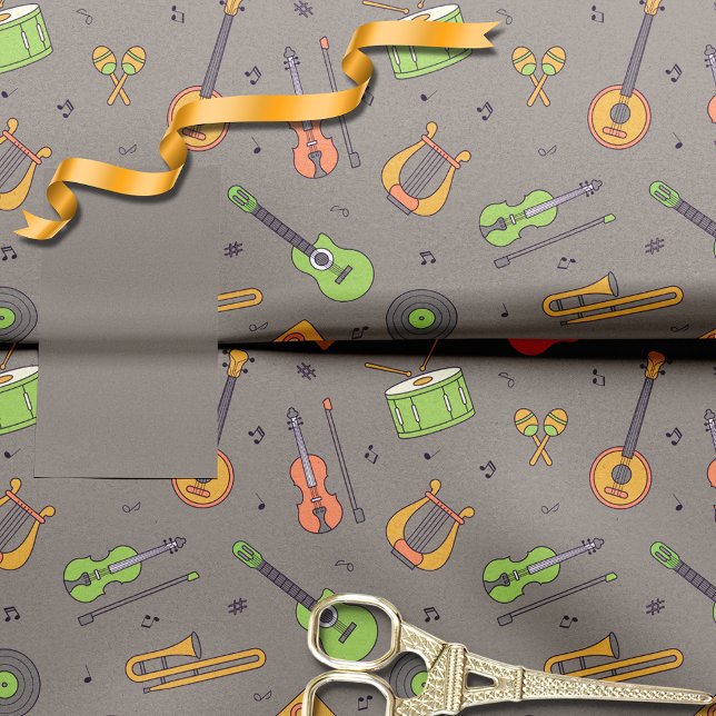 Papel De Seda Patrón de tema del instrumento de música retro Mar (Subido por el creador)