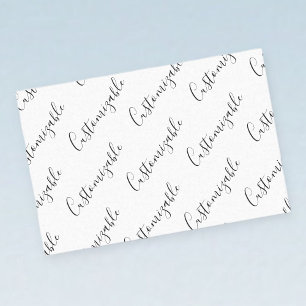 Papel De Seda Patrón de texto de escritura moderno editable Bl
