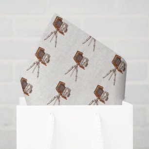 Papel De Seda Patrón de textura de trípode de cámara retro vinta