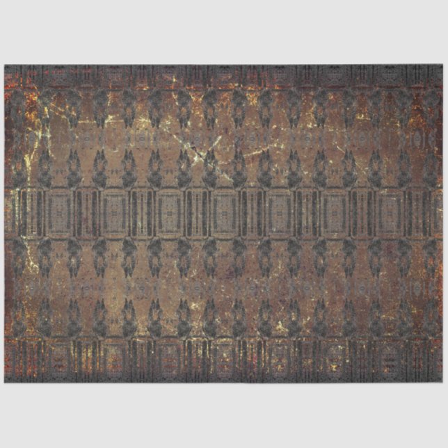 Papel De Seda Patrón de textura negro marrón antiguo vintage (Anverso)