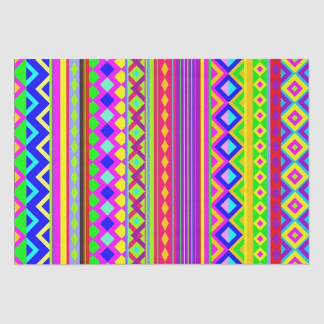 Papel De Seda Patrón de textura psicodélica étnica (Anverso)