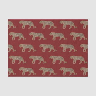Papel De Seda Patrón de tigre del Purpurina rojo negro de moda