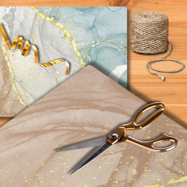 Papel De Seda Patrón de tinta de alcohol marrón y Aqua Inlay de  (Subido por el creador)