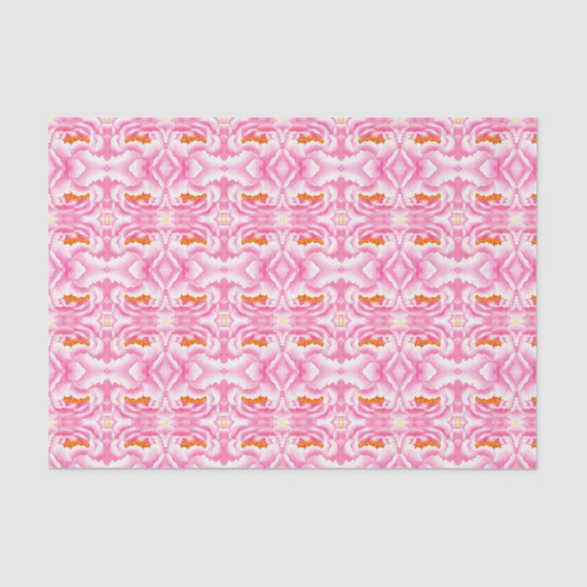 Papel De Seda Patrón de tinte rosado y Naranja de Moda hippy (Anverso)
