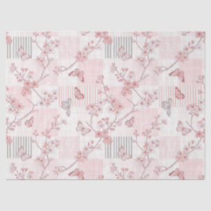 Papel De Seda Patrón de toile de mariposa botánica vintage (6)