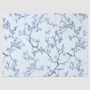 Papel De Seda Patrón de toile floral vintage azul (9)