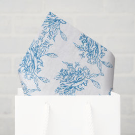 Papel De Seda Patrón de Toile Francés Azul