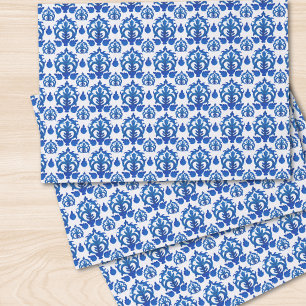 Papel De Seda Patrón de Toile Francés Azul
