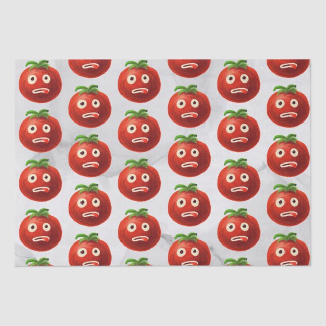 Papel De Seda Patrón de tomate gracioso - Arte vegetal Personali (Anverso)