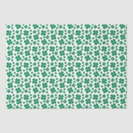Papel De Seda Patrón de tracción de cuatro hojas verde