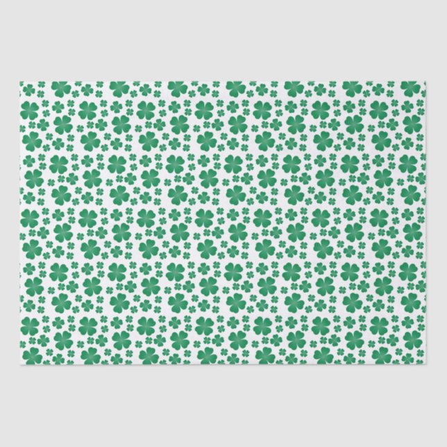 Papel De Seda Patrón de tracción de cuatro hojas verde (Anverso)