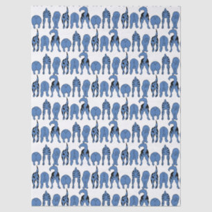 Papel De Seda Patrón de Traseros de Perro Azul