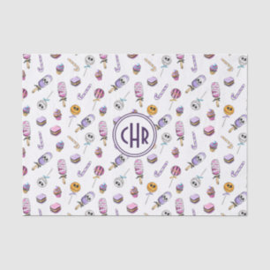 Papel De Seda Patrón de tratamientos con dulces de Halloween