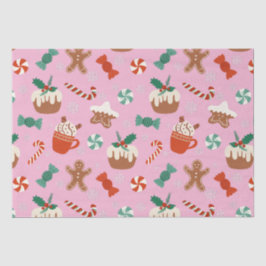 Papel De Seda Patrón de tratamientos dulces para Navidades festi