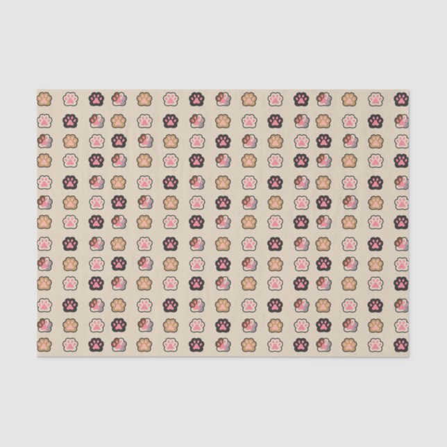 Papel De Seda Patrón de trazos de gato recortado (Anverso)