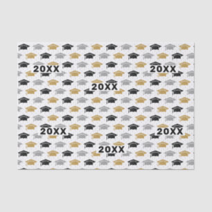 Papel De Seda Patrón de trío de límite de graduación de año pers