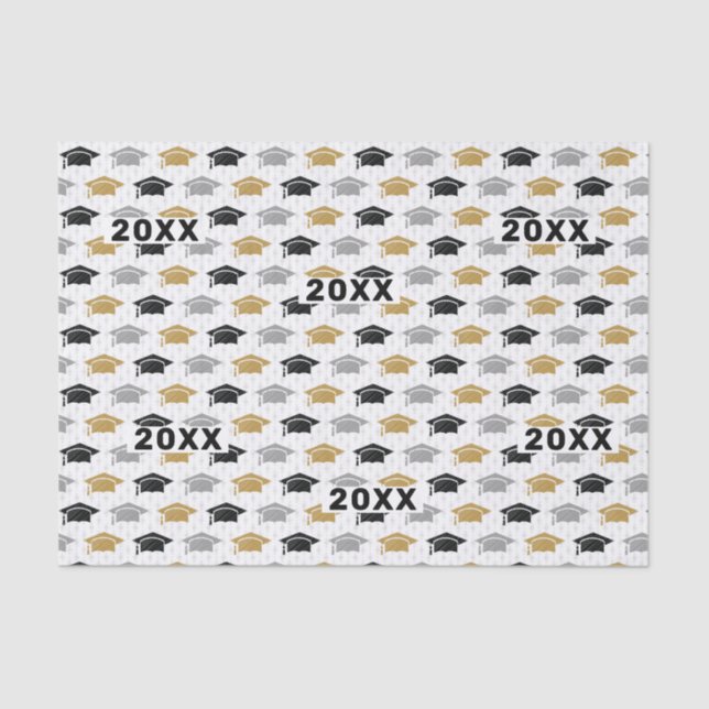 Papel De Seda Patrón de trío de límite de graduación de año pers (Anverso)