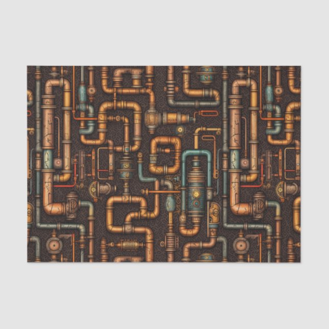 Papel De Seda Patrón de tubos de vapor (Anverso)