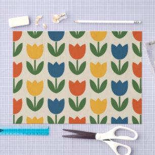 Papel De Seda Patrón de Tulipán Colorido