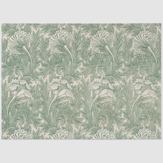 Papel De Seda Patrón de tulipanes (por William Morris) (Anverso)