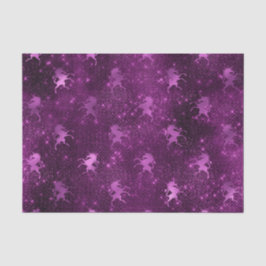 Papel De Seda Patrón de Unicornios con Glitter Glam Ombre Púrpur