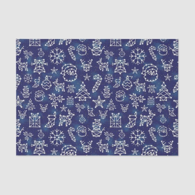 Papel De Seda Patrón de vacaciones de constelación de Navidades  (Anverso)