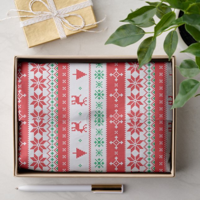 Papel De Seda Patrón de vacaciones de los Navidades nórdicos de  (Regalo )