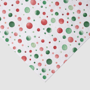 Papel De Seda Patrón de vacaciones de lunares rojos y verdes