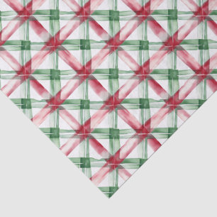 Papel De Seda Patrón de vacaciones verde y rojo