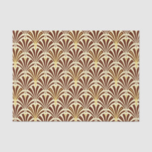 Papel De Seda Patrón de ventilador Art Decó - chocolate en crema