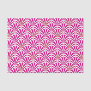 Papel De Seda Patrón de ventilador Art Decó - rosa fucsia