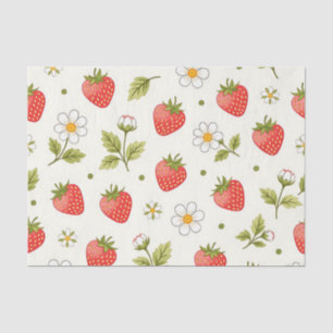Papel De Seda Patrón de Verano de Flor de Fresa