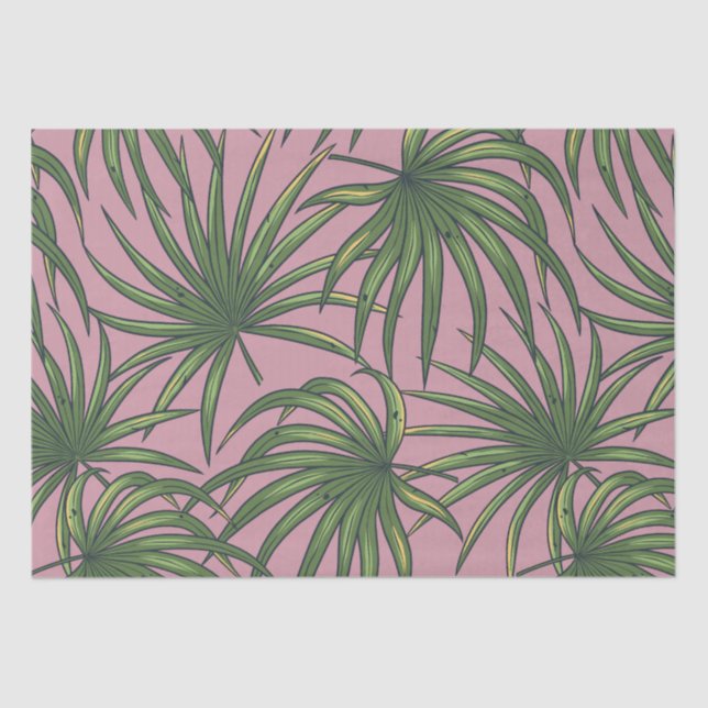 Papel De Seda Patrón de verano de hojas exóticas tropicales (Anverso)