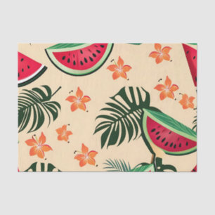 Papel De Seda Patrón de verano de la sandía tropical