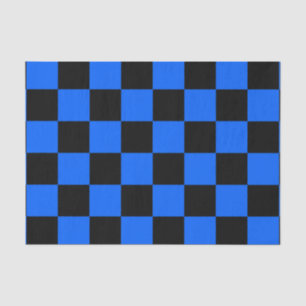 Papel De Seda Patrón de verificación azul negro